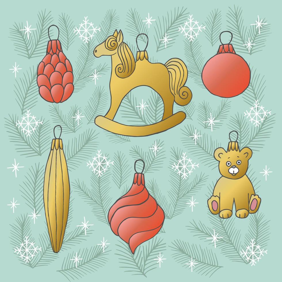 Christmas icons, sketch drawing for your design vector