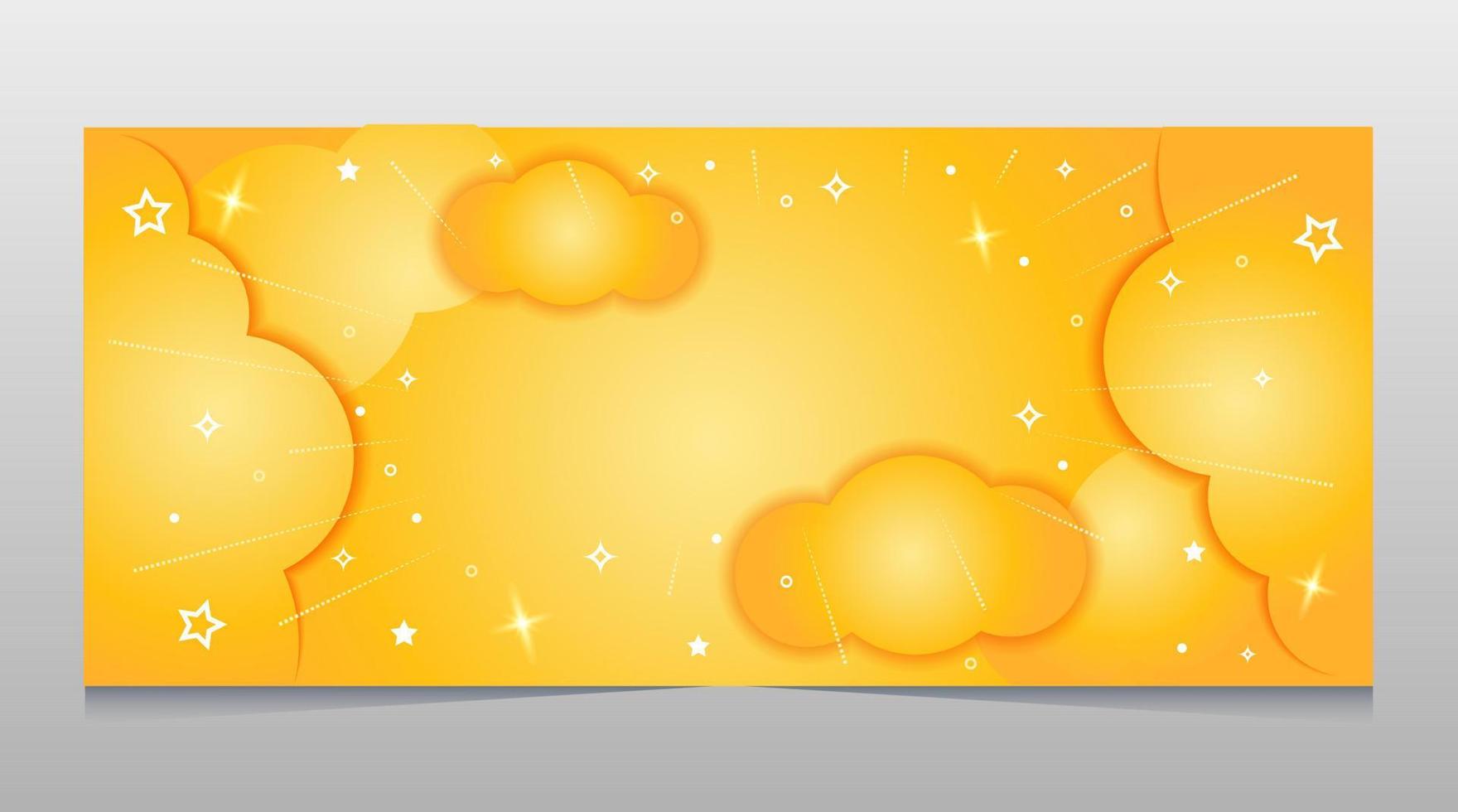 Banner of trendy gold cloud vector