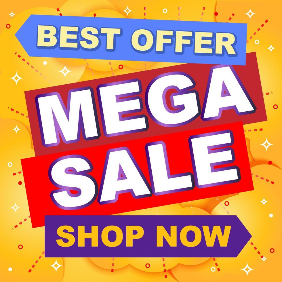 Mega Sale for web app banner vector