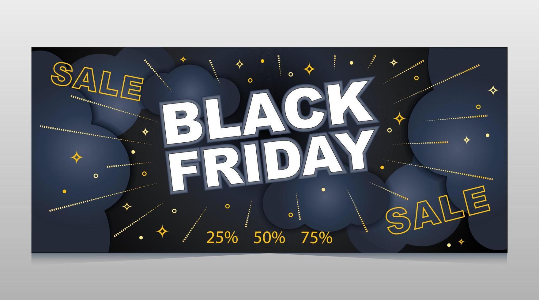 Black friday banner of trendy dark cloud vector
