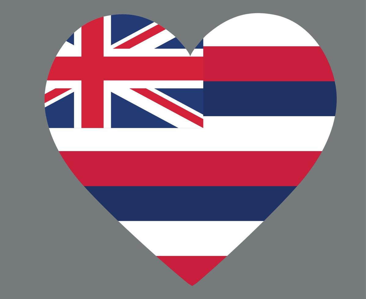 hawaii bandera nacional oceanía emblema corazón icono vector ilustración diseño abstracto elemento