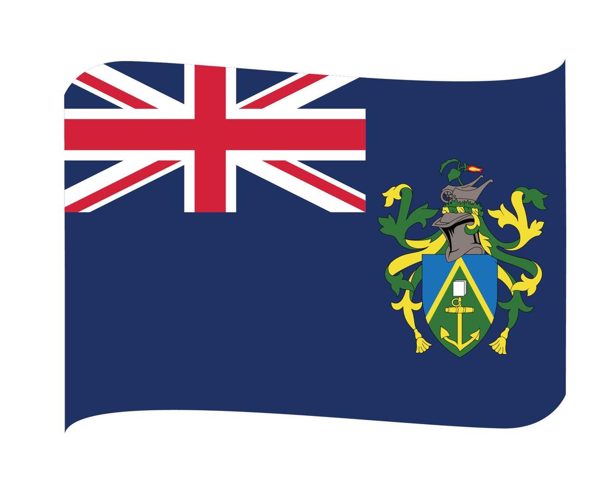 Pitcairn Islands Flag National Oceania Emblem Ribbon Icon Vector Illustration Abstract Design Element