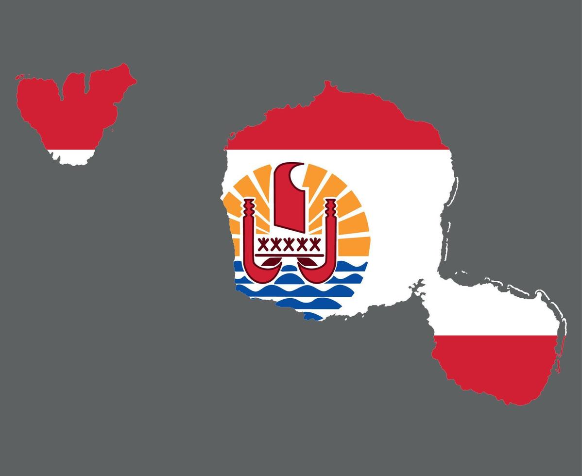 polinesia francesa bandera nacional oceanía emblema mapa icono vector ilustración diseño abstracto elemento