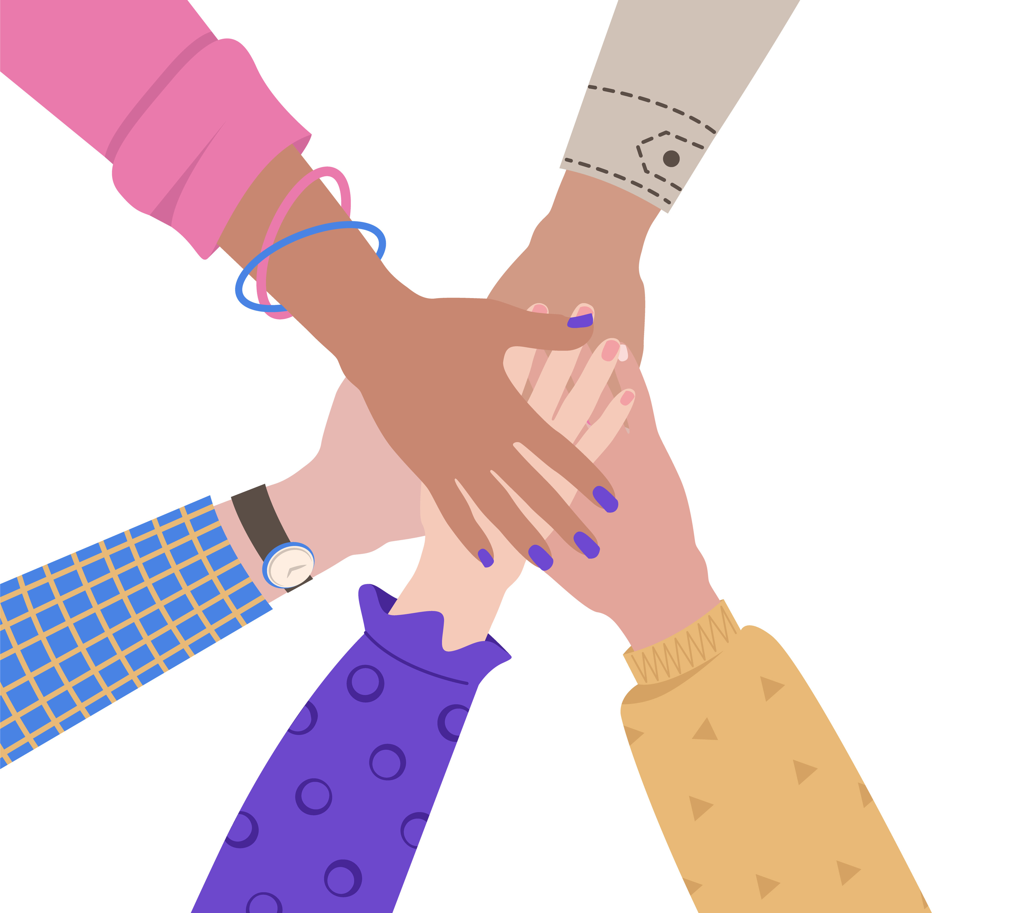 People putting their hands together. Unity and support gesture. Concept of support, teamwork and cooperation. Flat vector illustration. 6209410 Vector Art at Vecteezy People putting their hands together. Unity and support gesture. Concept of support, teamwork and cooperation. Flat vector illustration. 6209410 Vector Art at Vecteezy