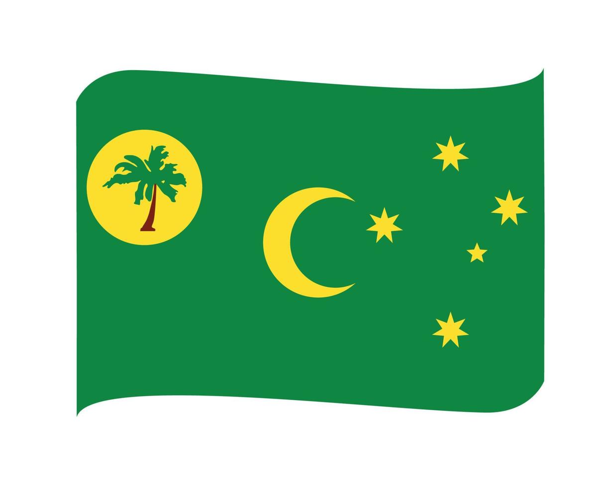 Cocos Islands Flag National Oceania Emblem Ribbon Icon Vector Illustration Abstract Design Element