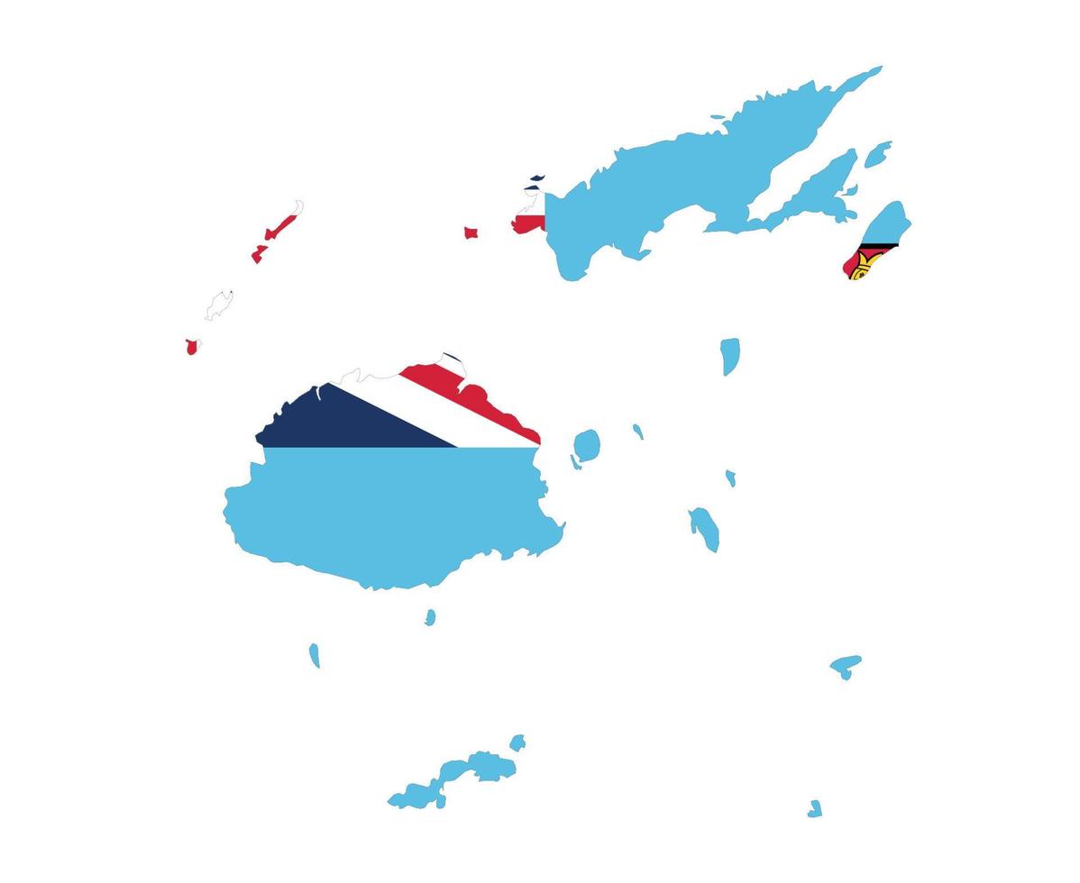 fiji bandera nacional oceanía emblema mapa icono vector ilustración diseño abstracto elemento