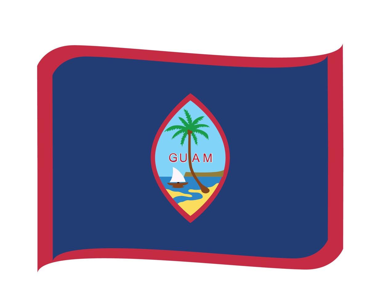 Guam Flag National Oceania Emblem Ribbon Icon Vector Illustration Abstract Design Element