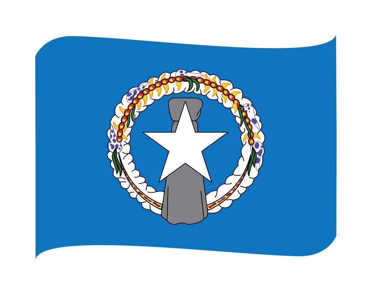 bandera de las islas marianas del norte emblema nacional de oceanía icono de cinta ilustración vectorial elemento de diseño abstracto vector