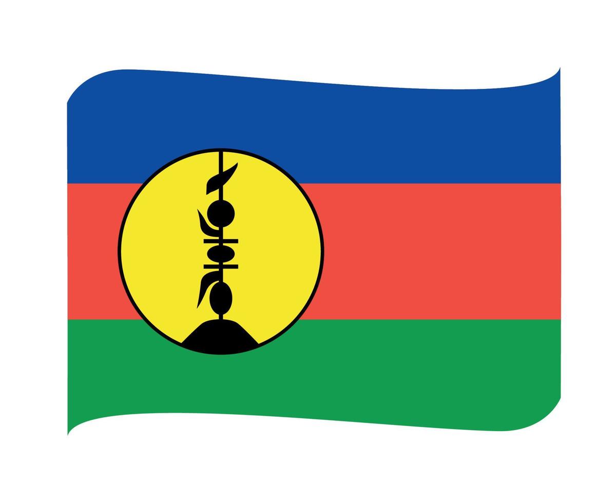 New Caledonia Flag National Oceania Emblem Ribbon Icon Vector Illustration Abstract Design Element