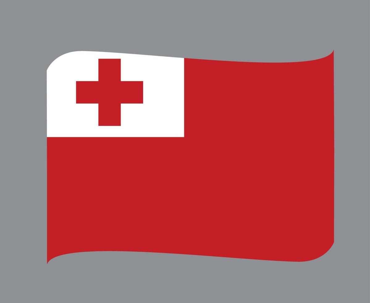 tonga bandera nacional oceanía emblema cinta icono vector ilustración diseño abstracto elemento