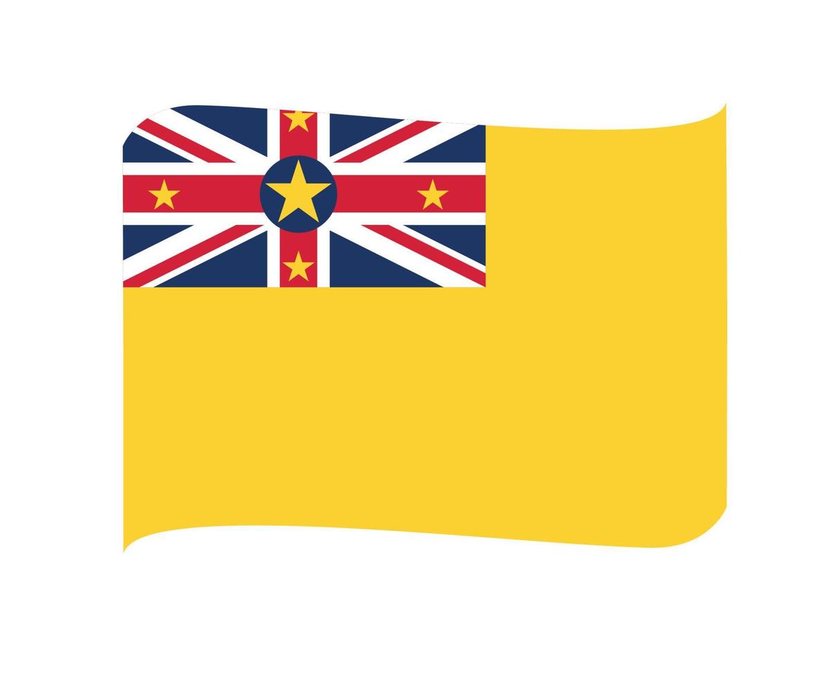 Niue Flag National Oceania Emblem Ribbon Icon Vector Illustration Abstract Design Element