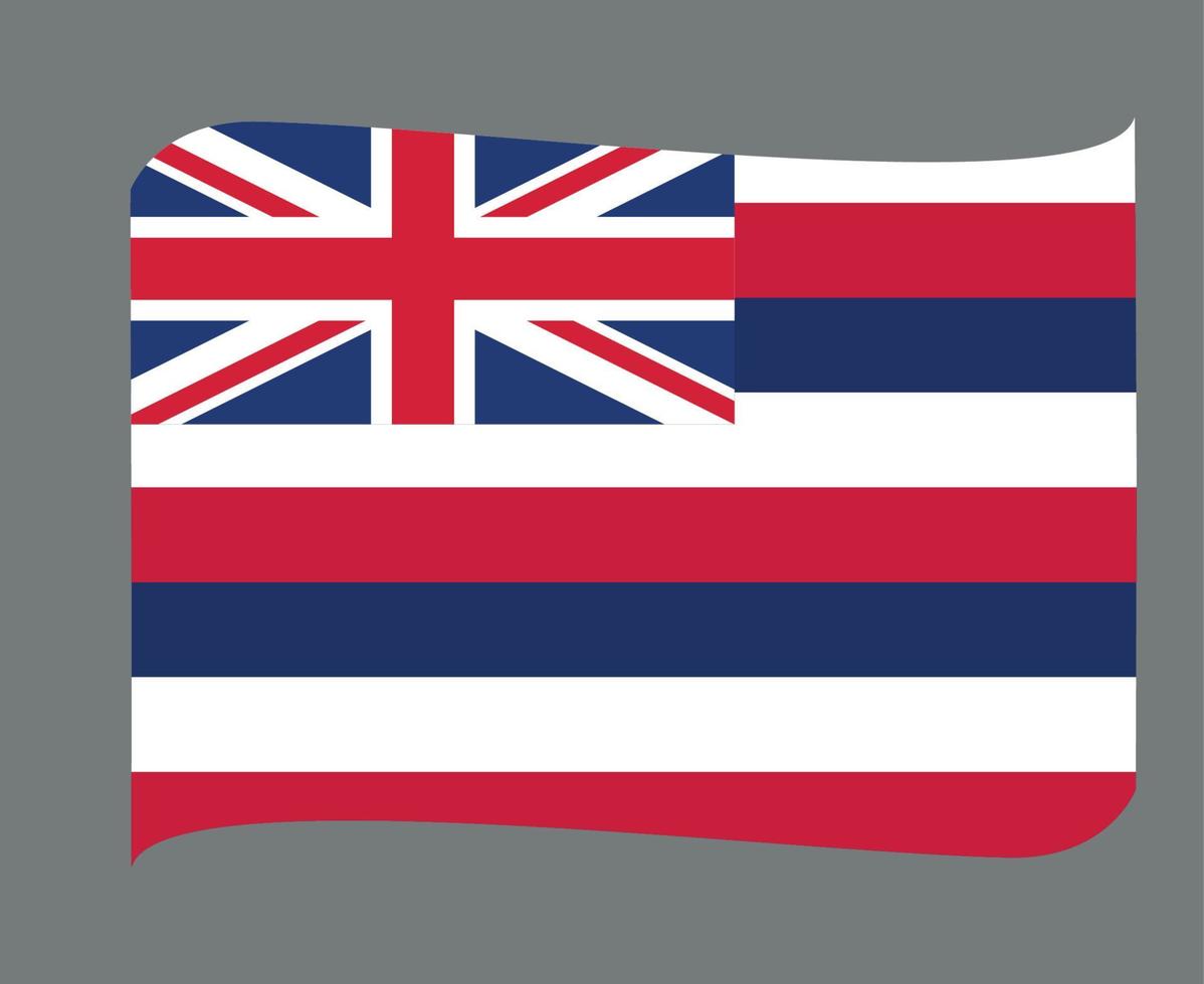Hawaii Flag National Oceania Emblem Ribbon Icon Vector Illustration Abstract Design Element