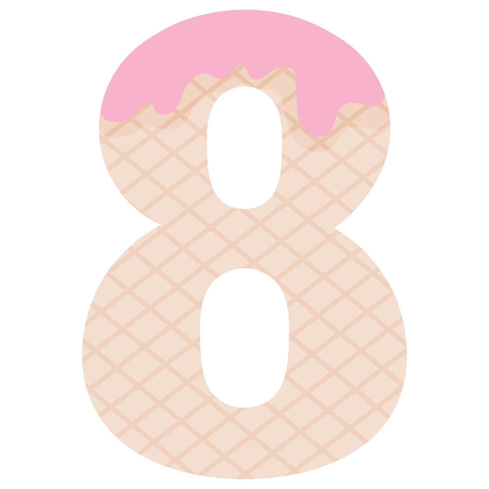 Number eight in the form of ice cream vector