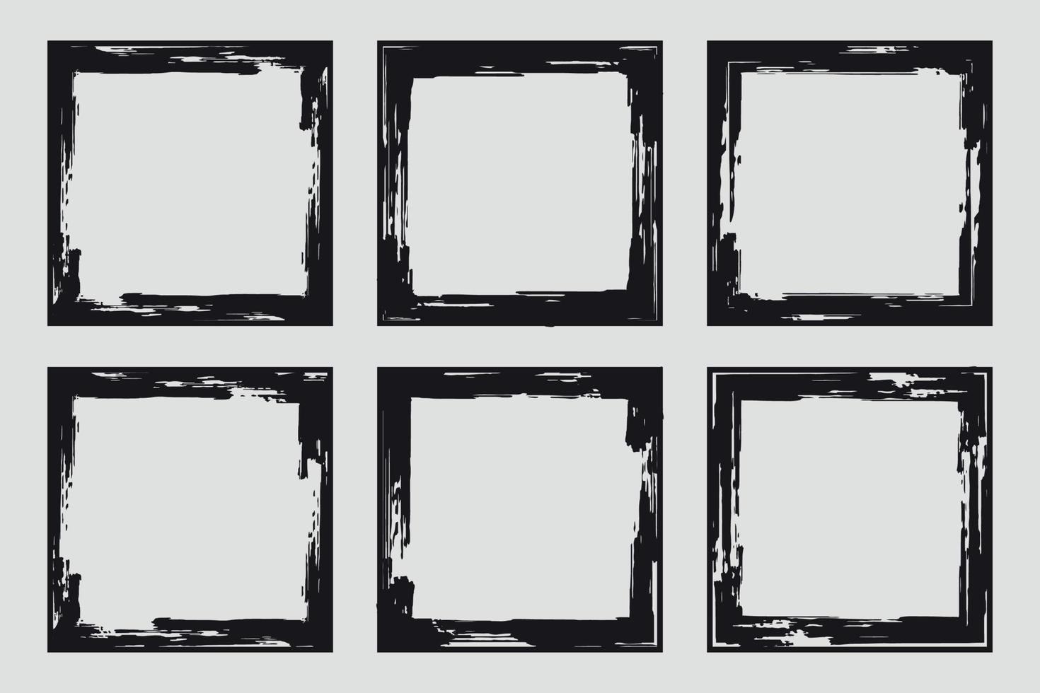 Artistic Grunge Frames Paint Brush Stroke Border Collection vector