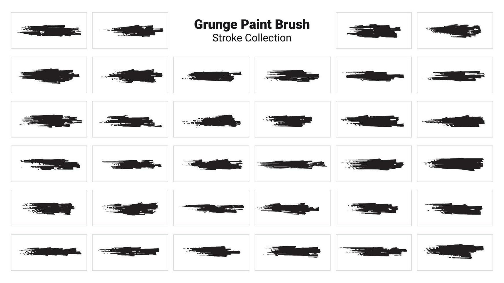 Abstract grunge vector paintbrush stroke collection background set