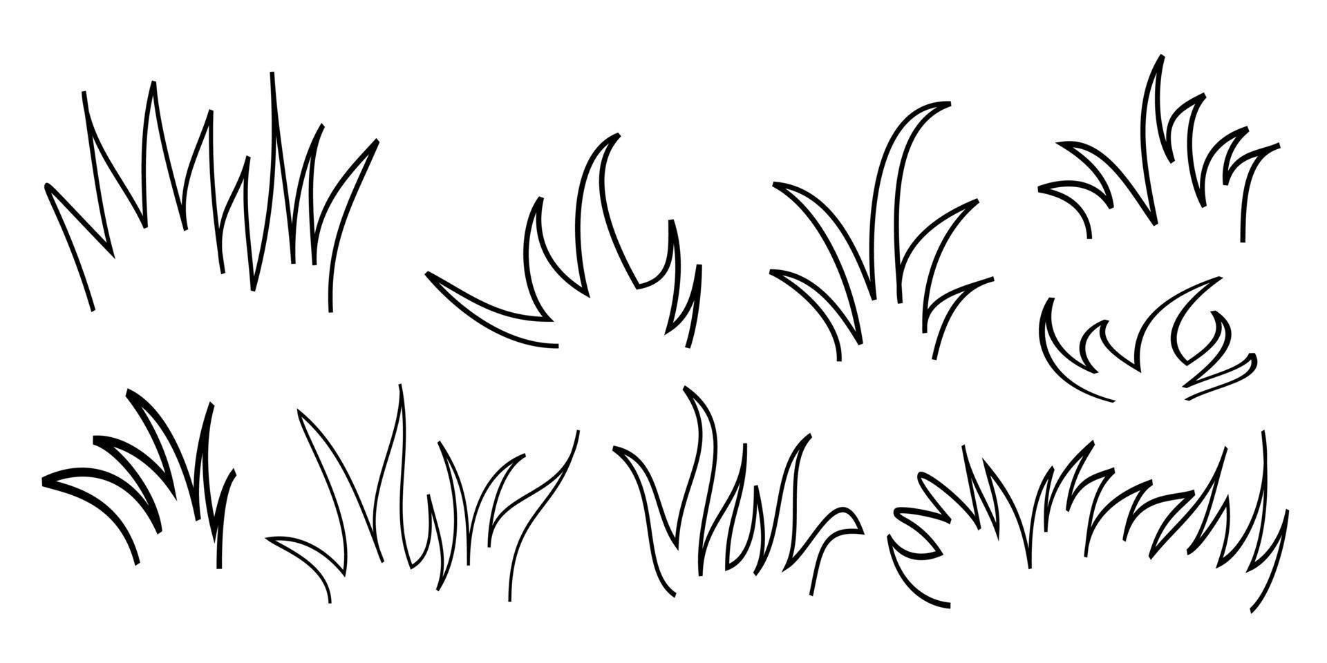 vector grass black and white stroke