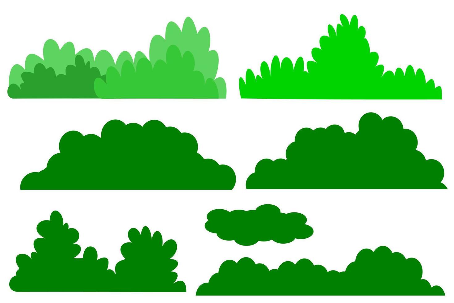 vector green bush silhouette background