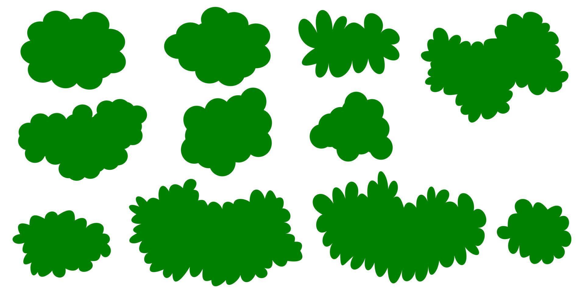 vector green bush silhouette background