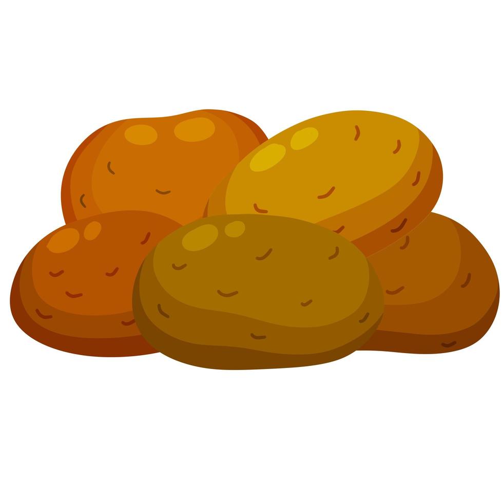 Potato. Brown root vegetable. Heap of Natural farm product. Flat illustration vector