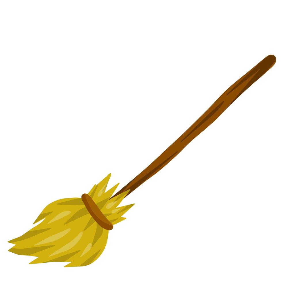 Broom. Rustic item for house cleaning. Sweeping and Old wooden MOP vector