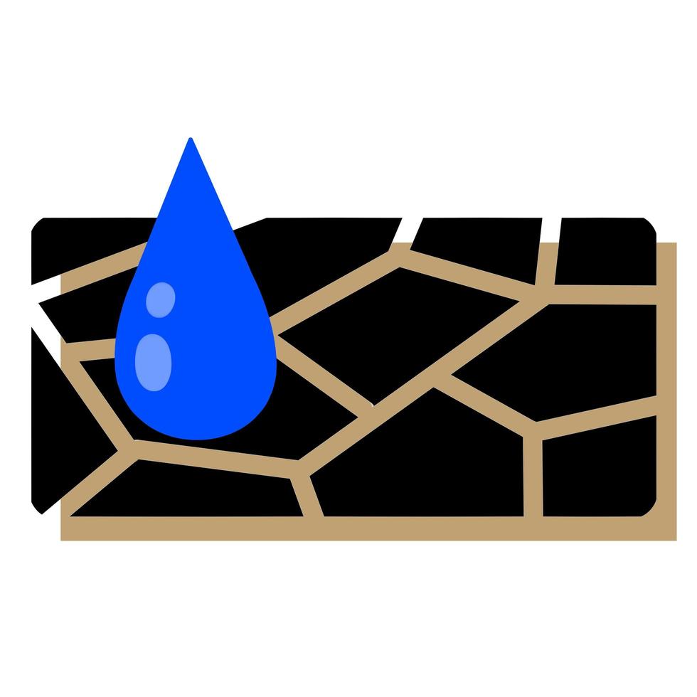 Dryness icon. Blue drop of water. Moisture and humidity. vector