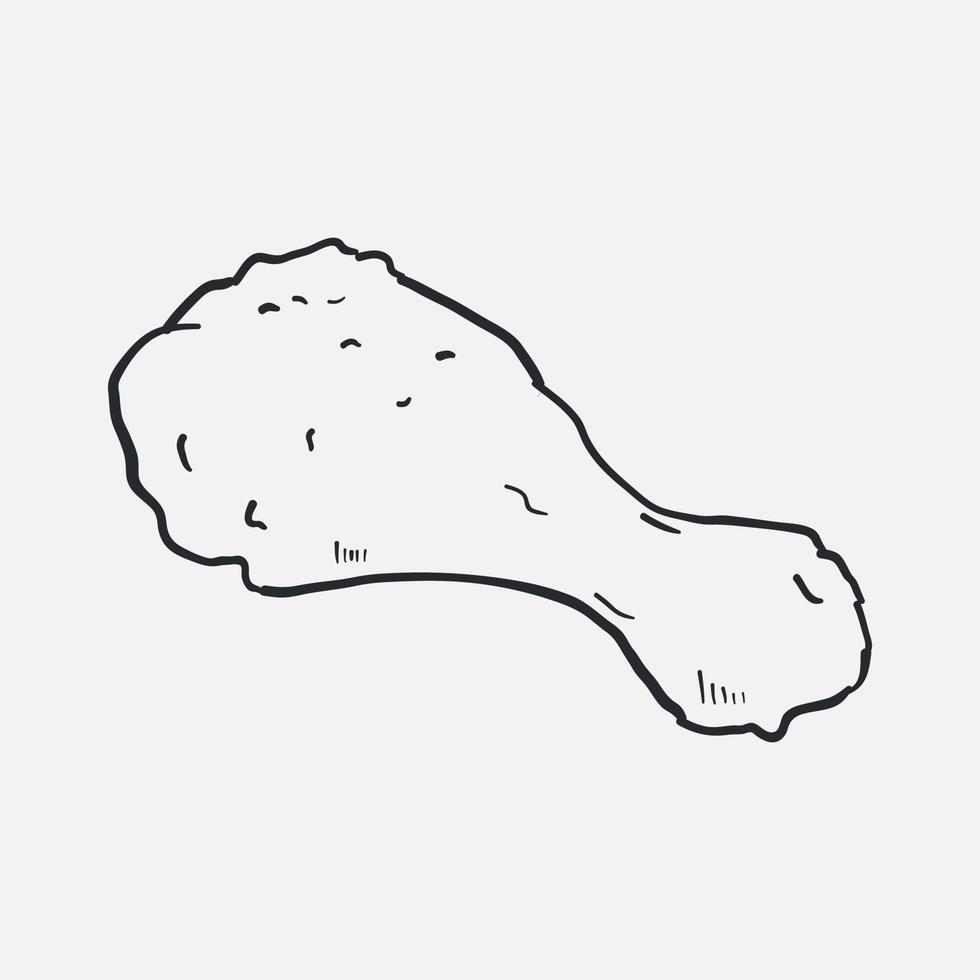 Hand drawn  Chicken Leg  icon Design Template. vector sketch doodle illustration. Perfect for  food element