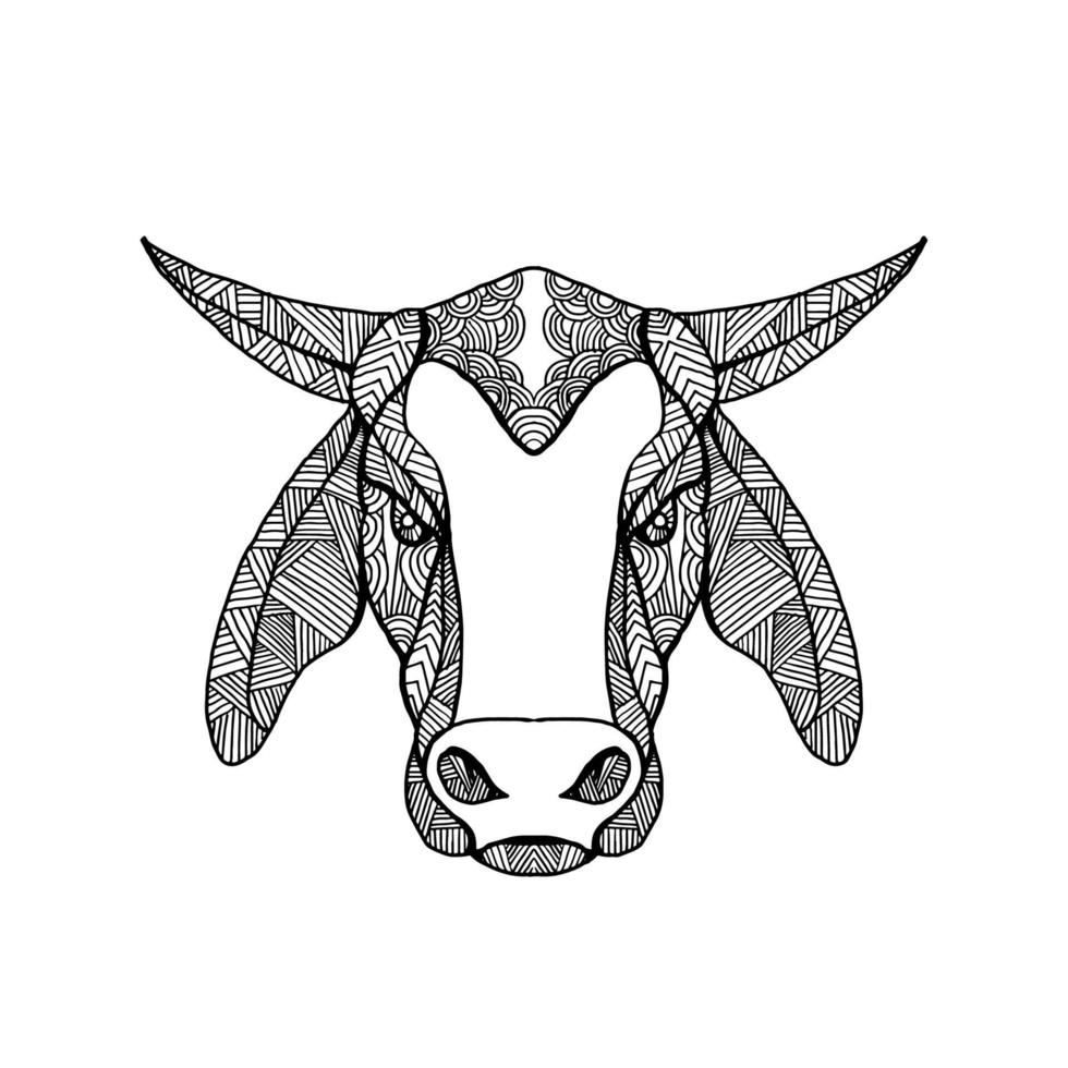brahma cabeza de toro mandala vector