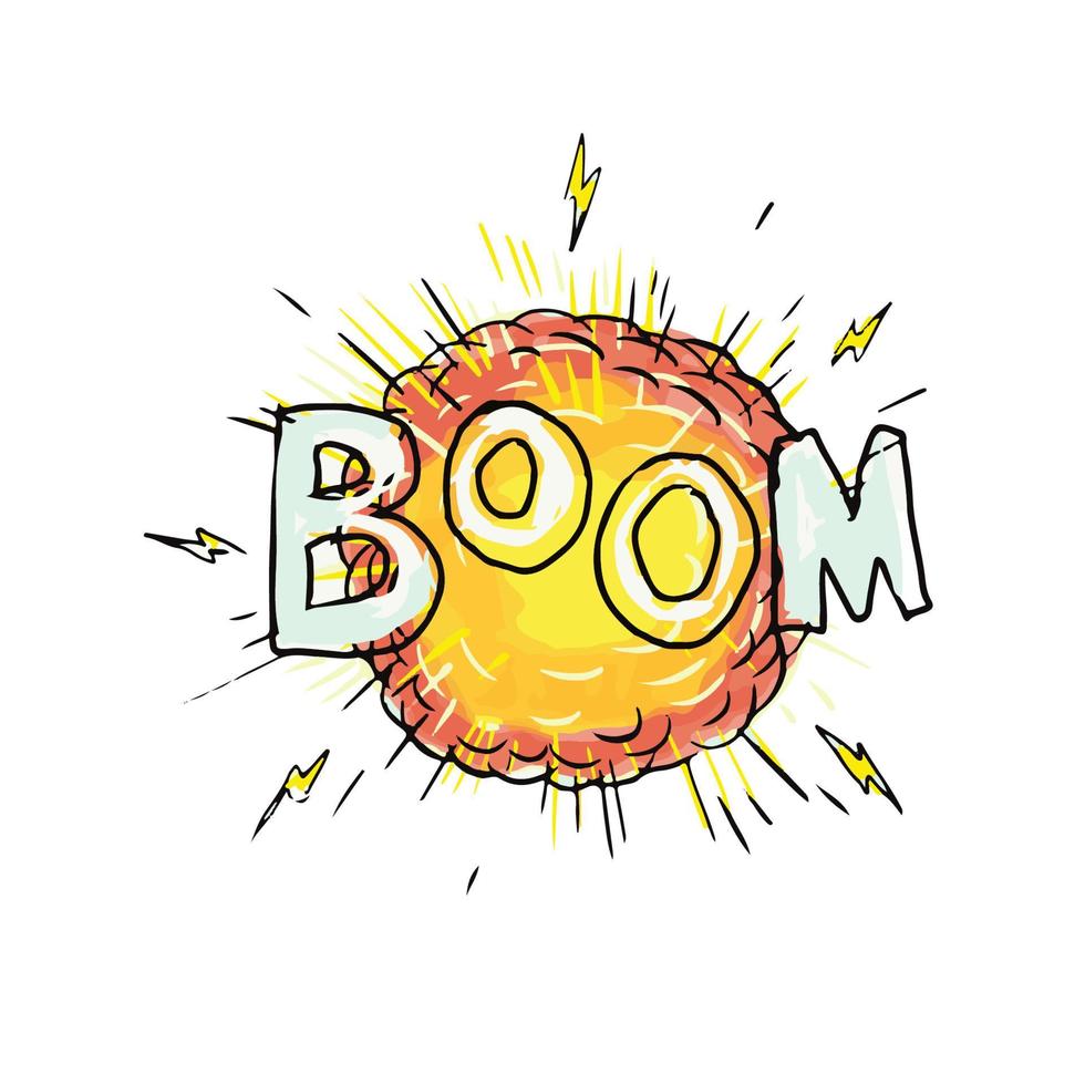 boom de explosión de dibujos animados vector