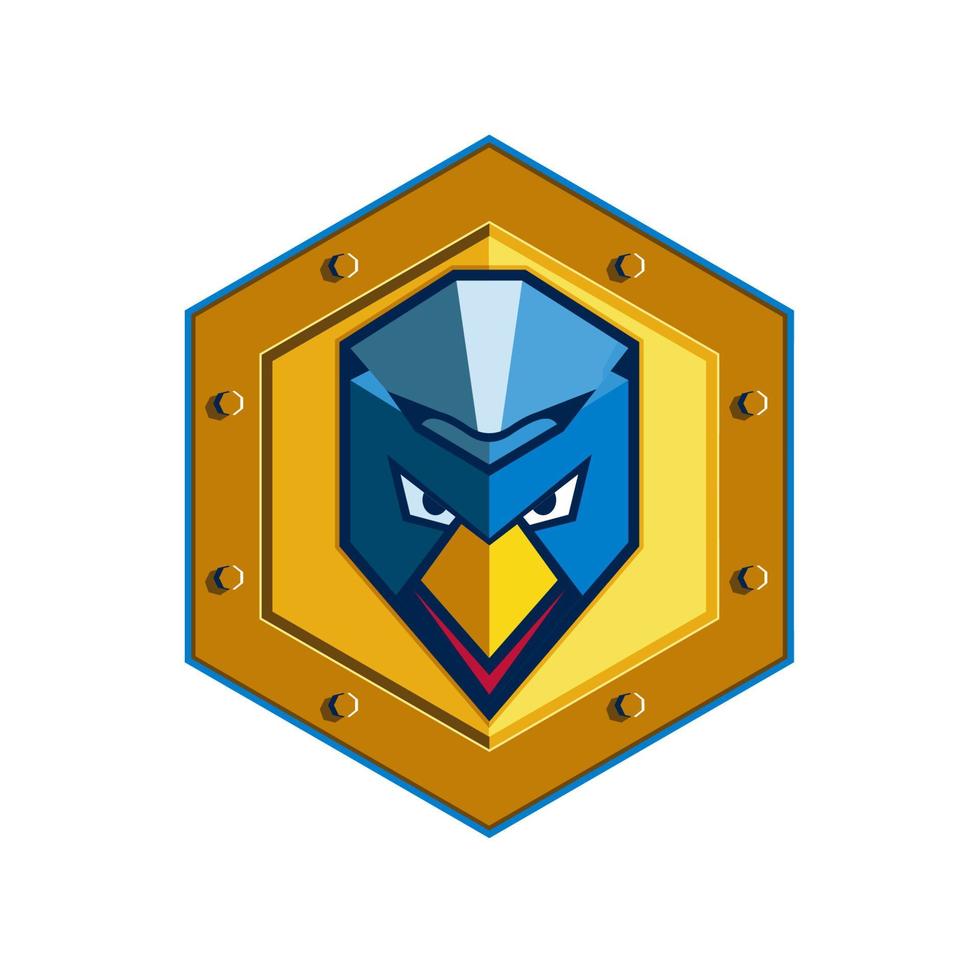 Cyber Punk Chicken Hexagon Icon vector