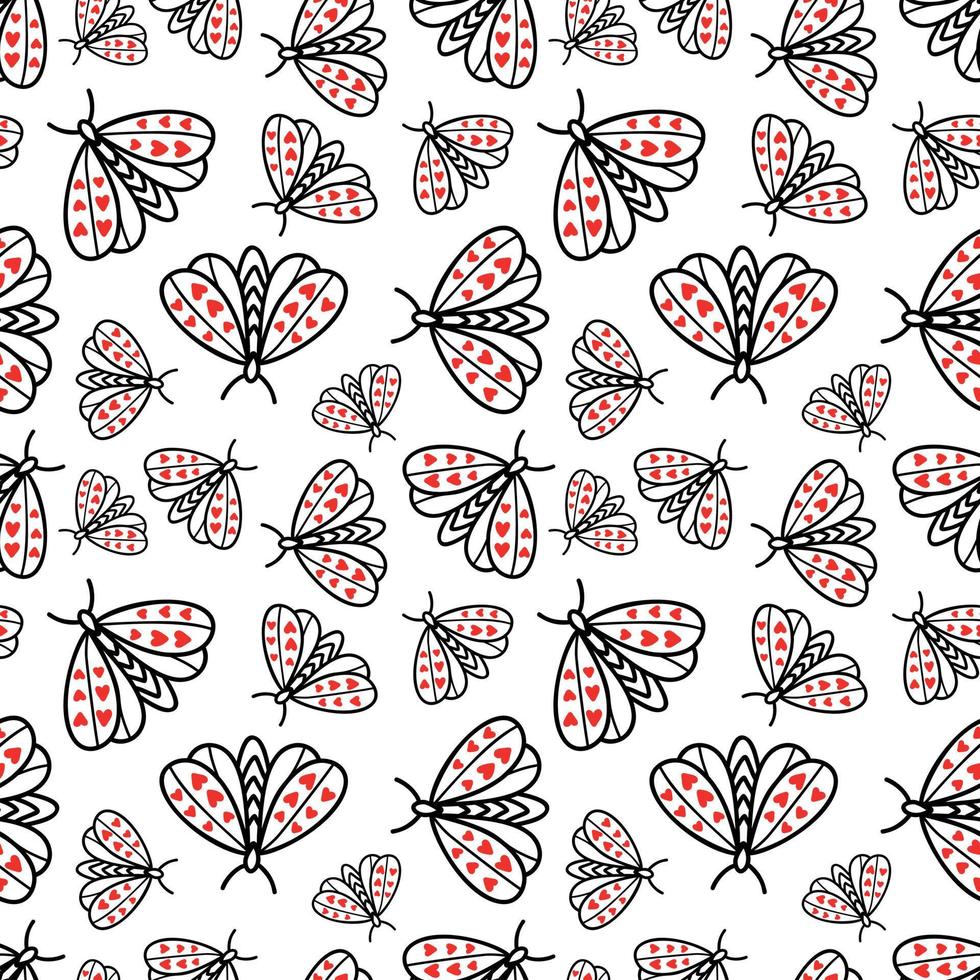 Seamless pattern with moths vector