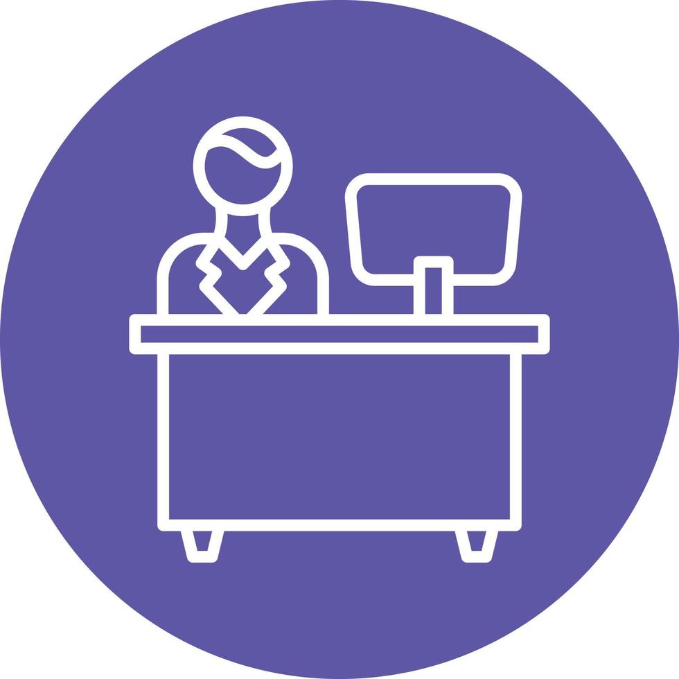 Reception Desk Icon Style vector