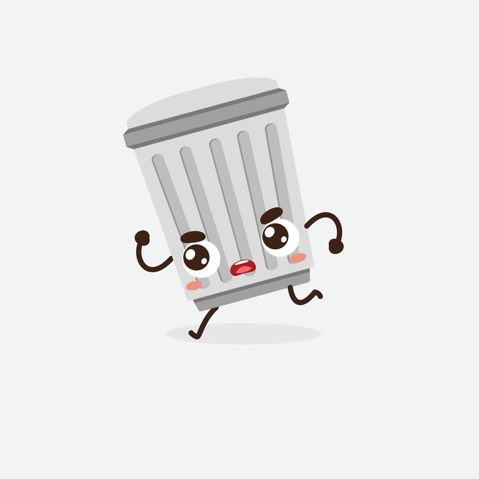 Free Waste Basket Character. Rubbish bin icon. rubbish bin logo. vector