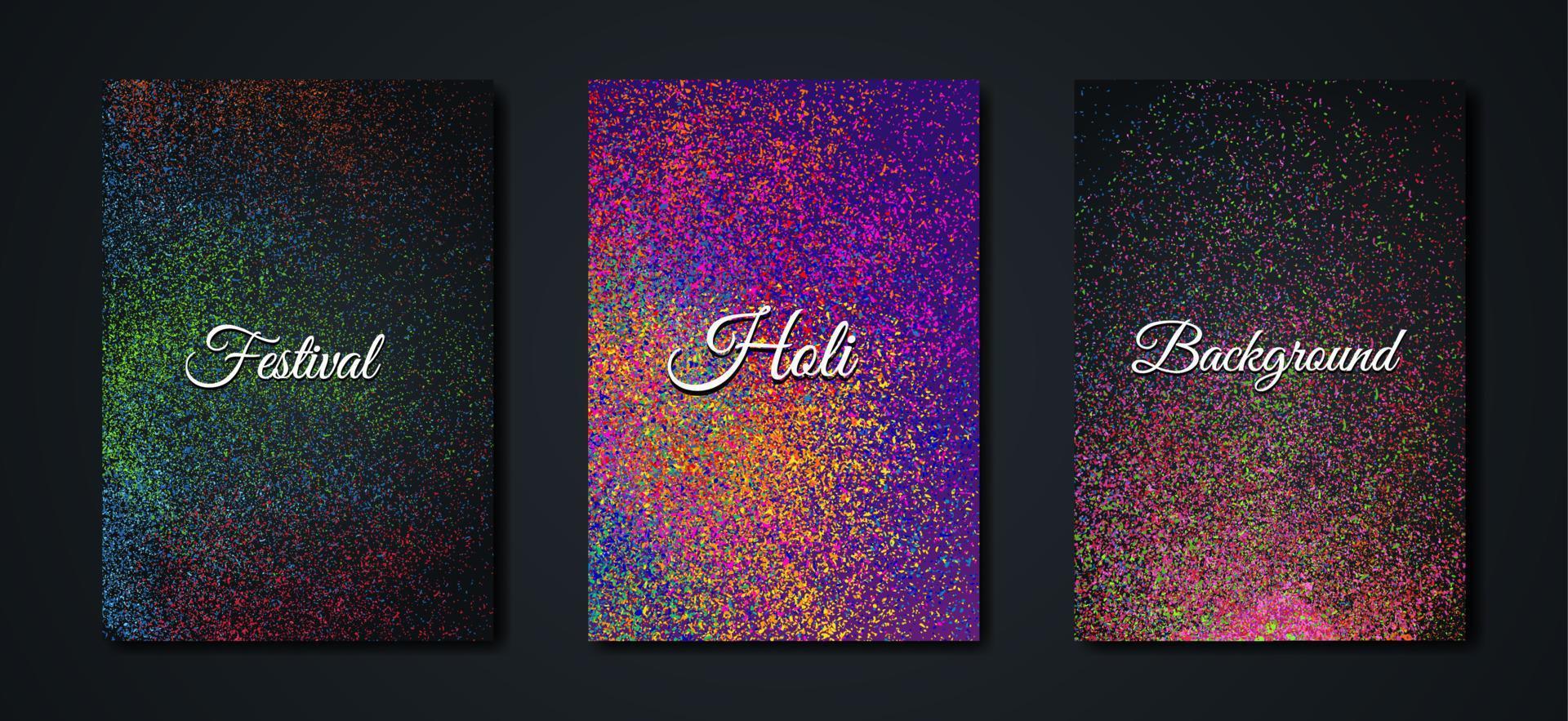 Happy Holi Indian Festival Banner, Colorful set card multicolors Background, vector illustration vibrant color template