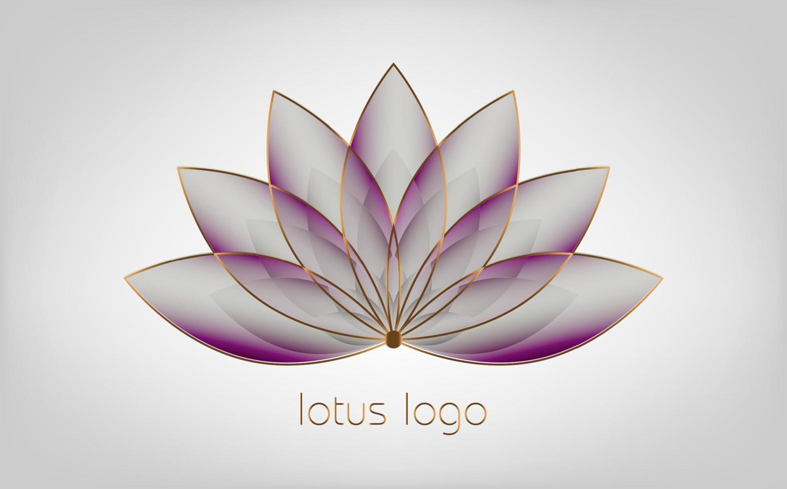 logotipo de loto colorido, flor de la vida. geometría sagrada. símbolo de armonía y equilibrio. señal de pureza. vector de diseño de chakra yoga aislado sobre fondo blanco