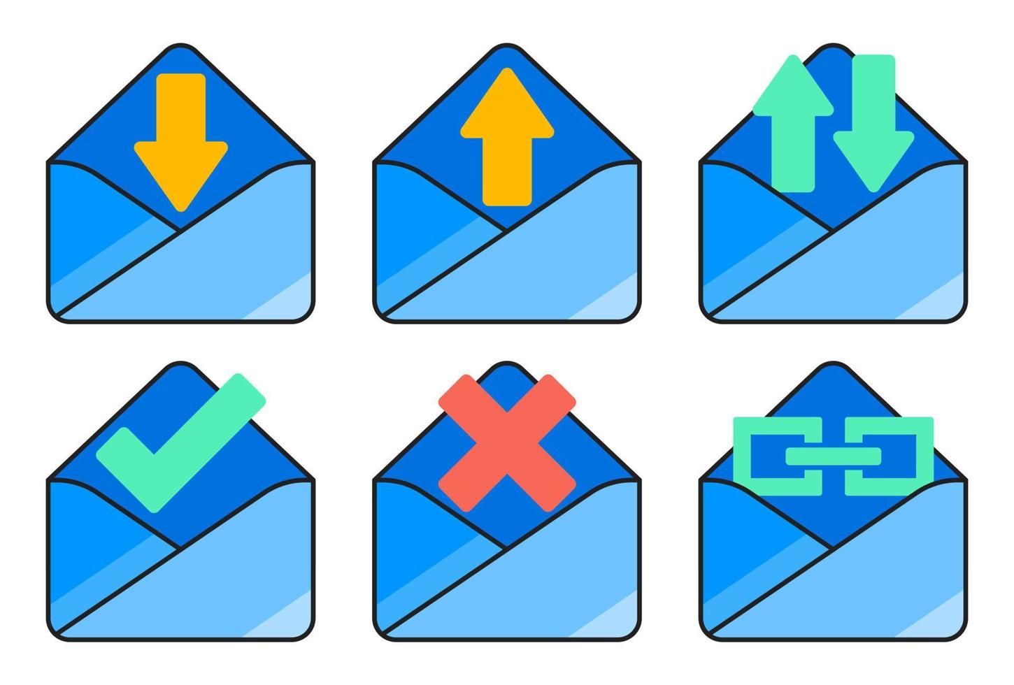 Set of web email concepts vector