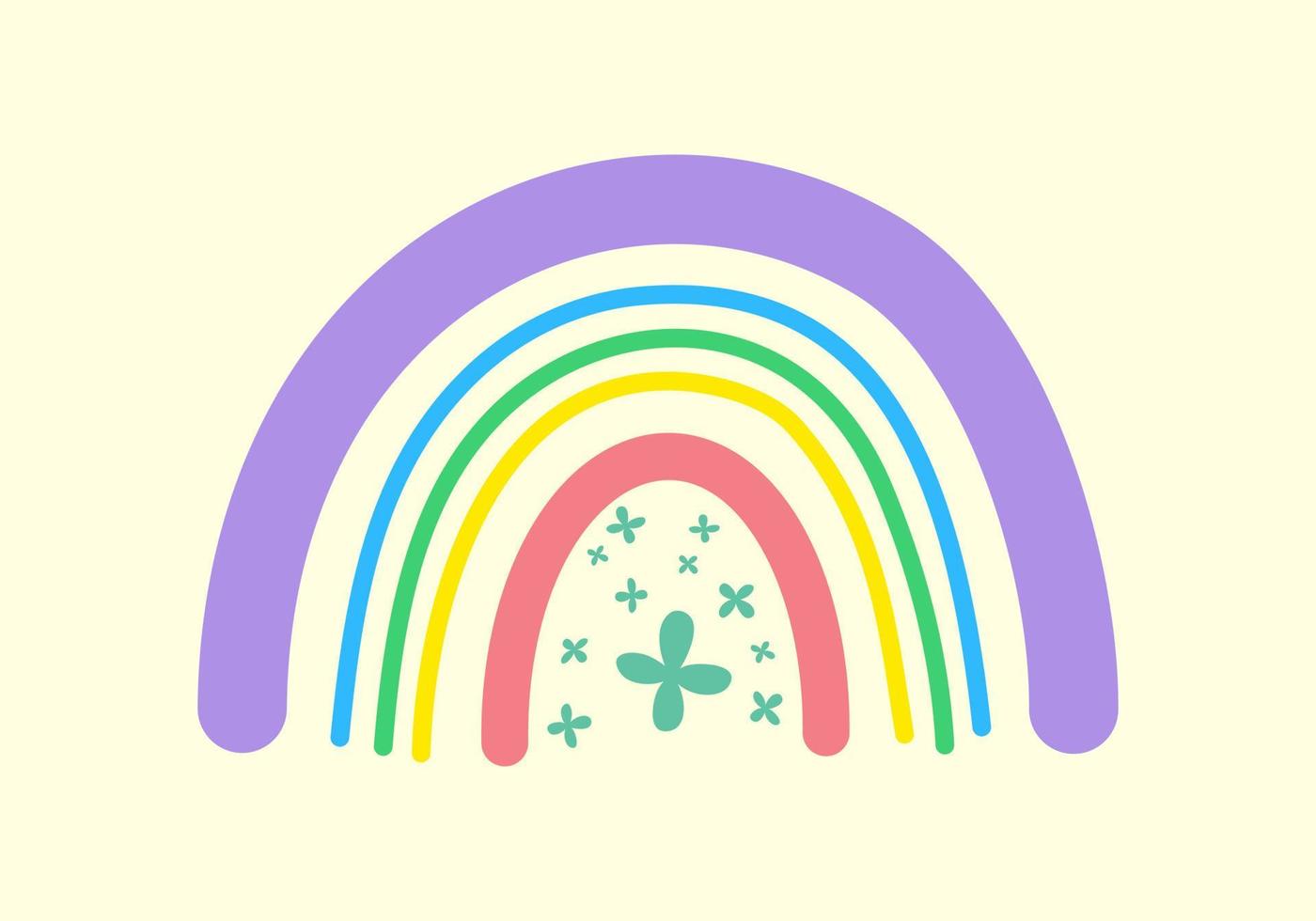cute cartoon hand drawing rainbow vector
