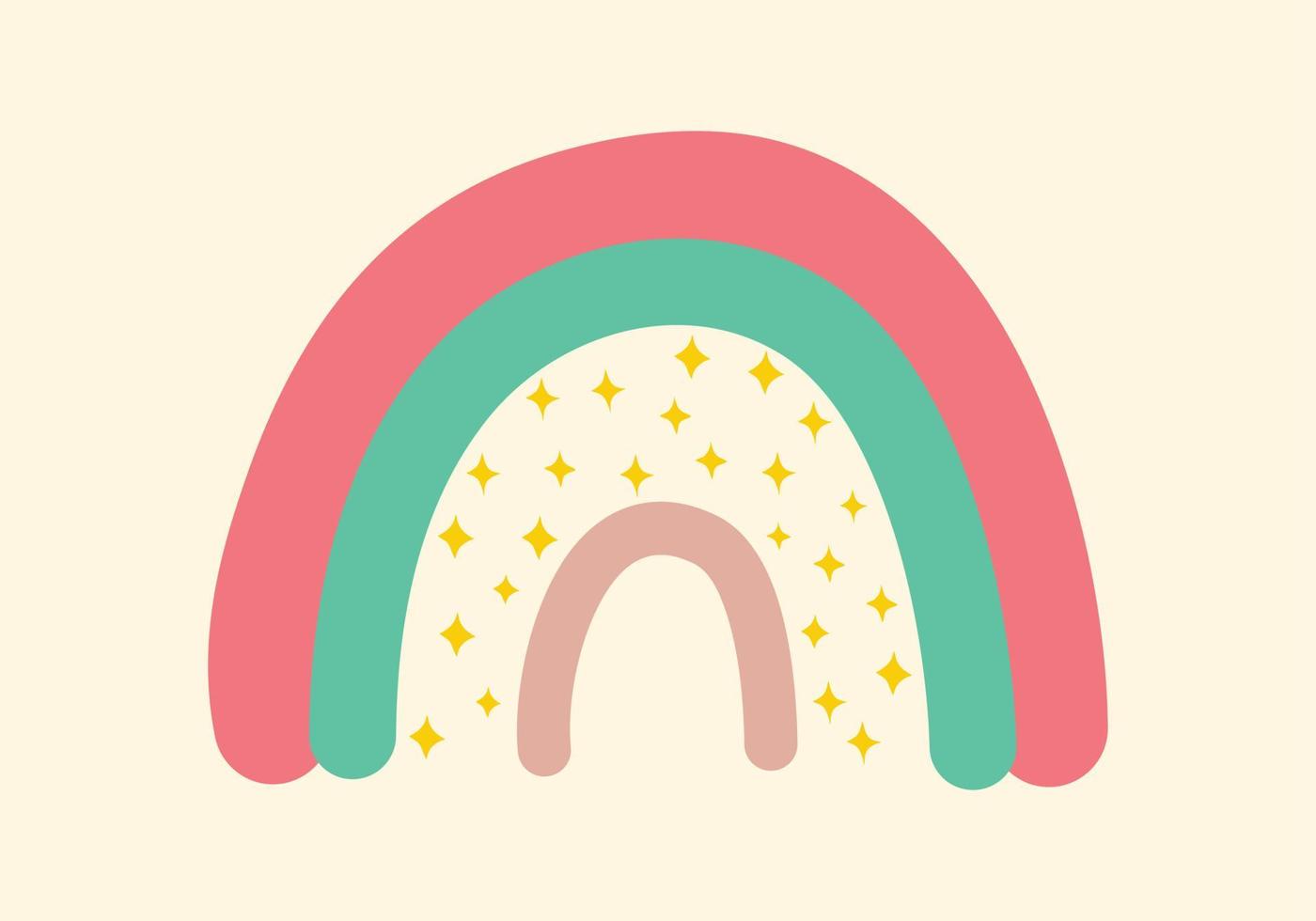 arco iris de dibujo a mano de dibujos animados lindo vector