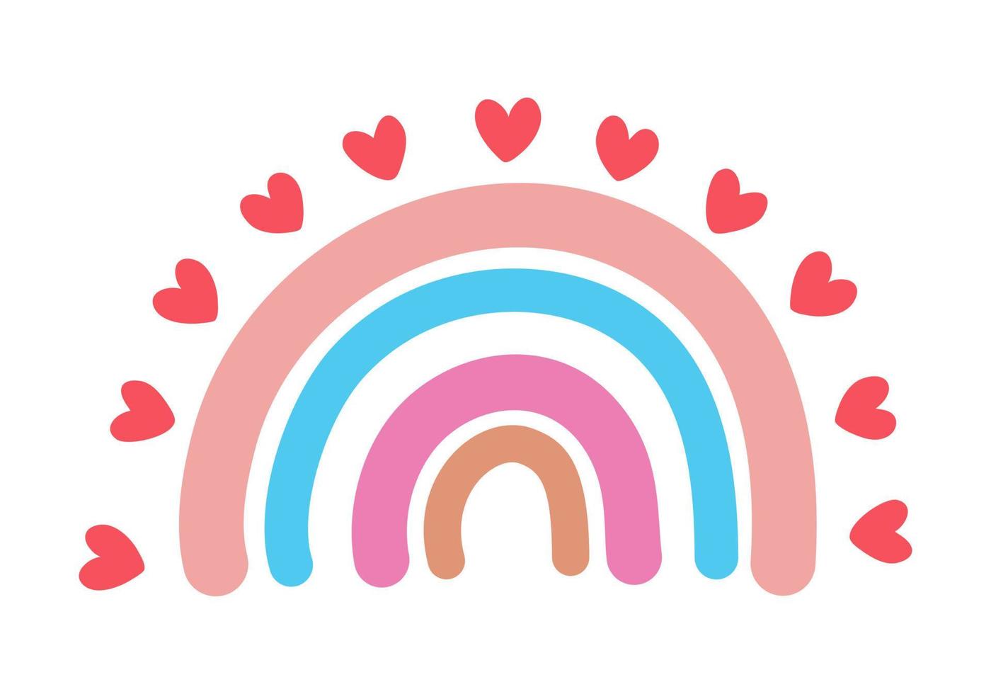 cute rainbow decoration vector