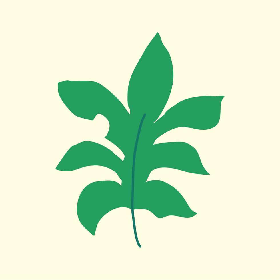 Green tropical leaf vector