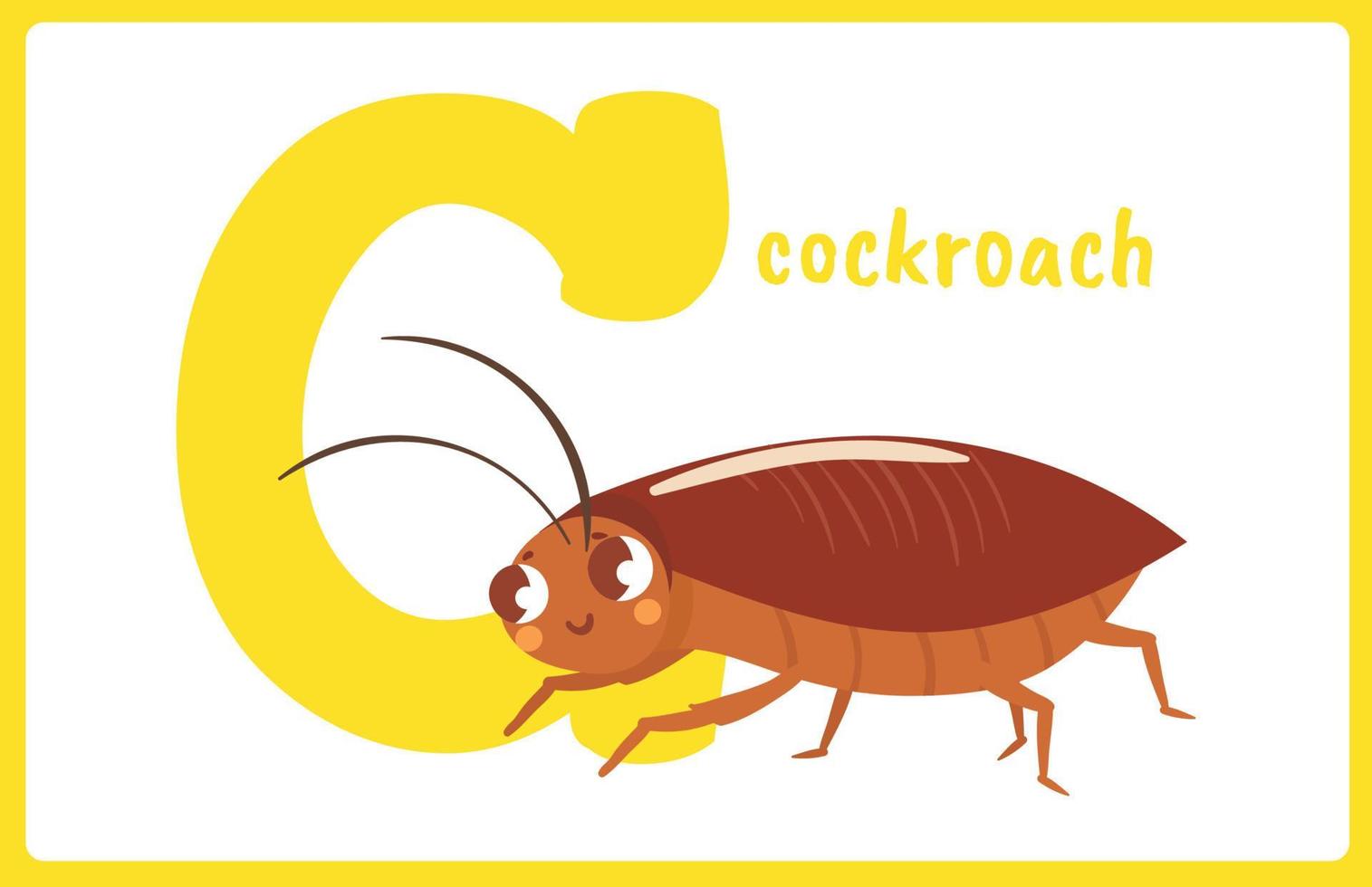 Flash Card Alphabet Insect C vector