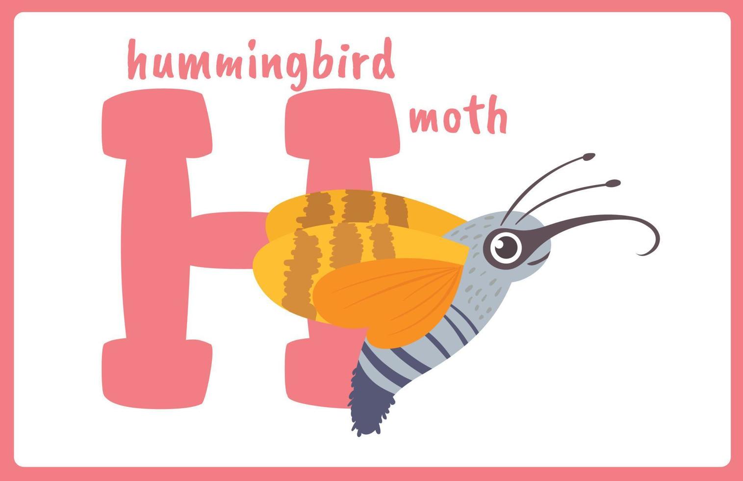 Flash Card Alphabet Insect H vector