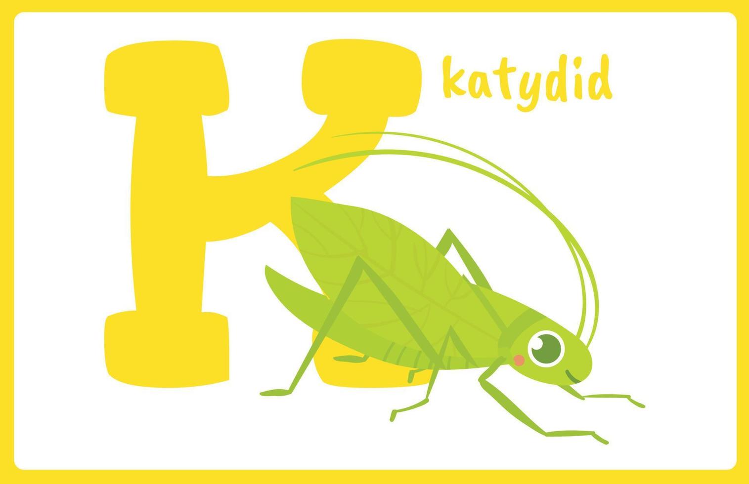 Flash Card Alphabet Insect K vector