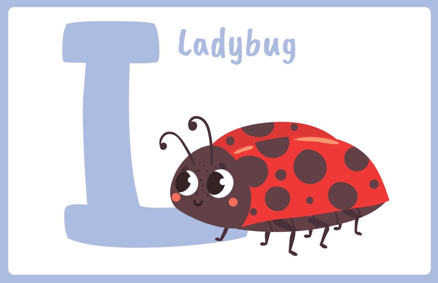 Flash Card Alphabet Insect L vector