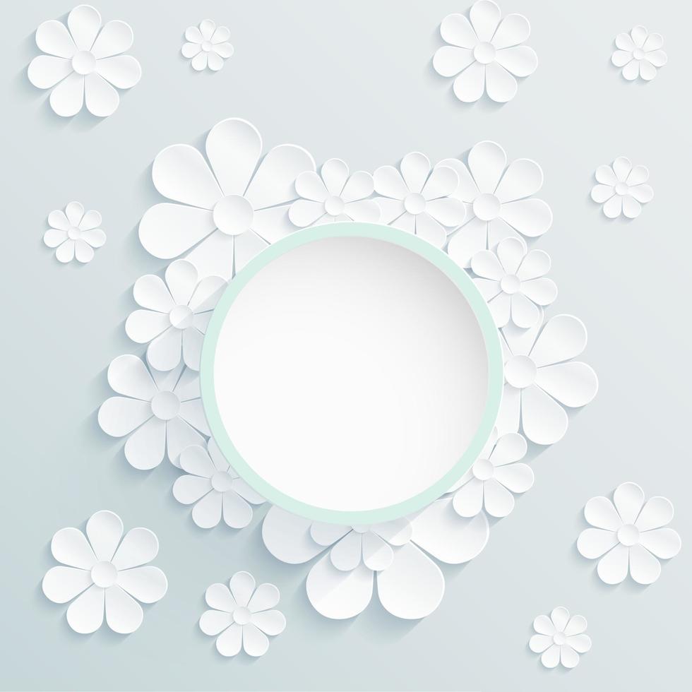 Beautiful wreath of spring flowers white daisies.vector vector