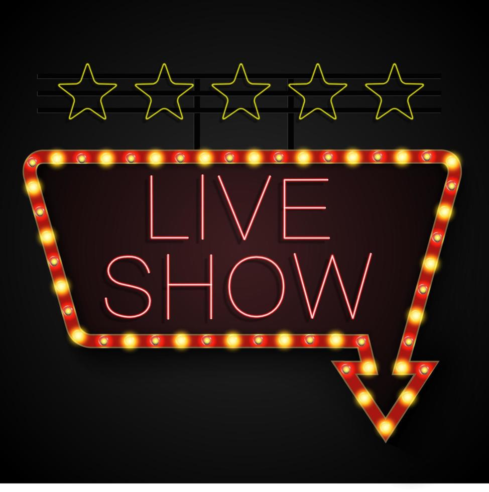 Shining retro light banner on black background vector