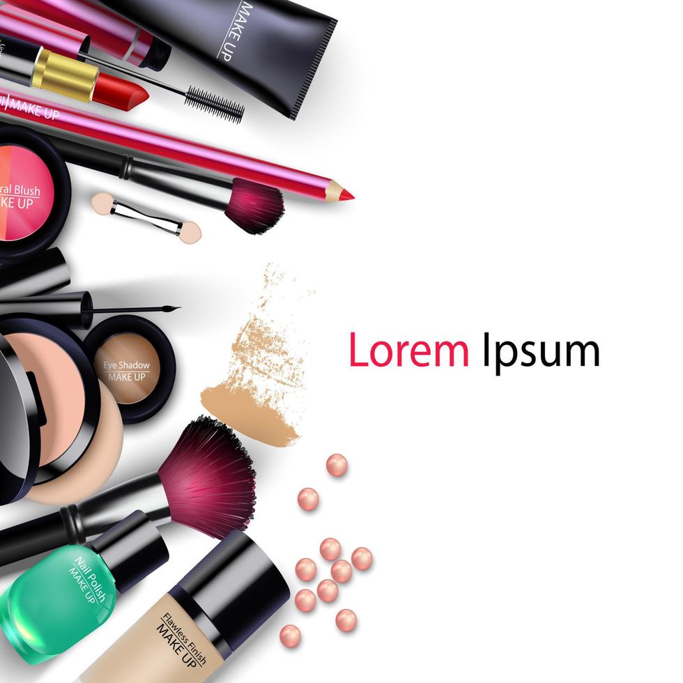 Sets of cosmetics on isolated background.vector vector