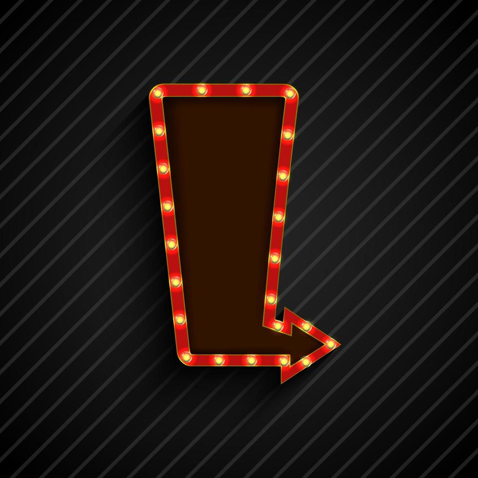 Retro arrow black background vector