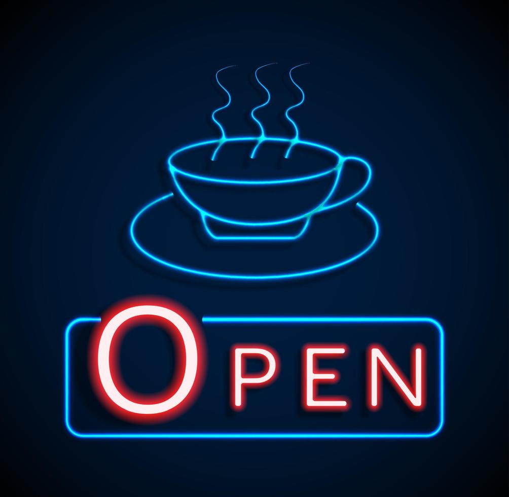 Glowing neon open signs.vector vector