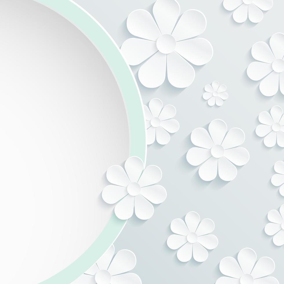 Beautiful wreath of spring flowers, white daisies.vector vector