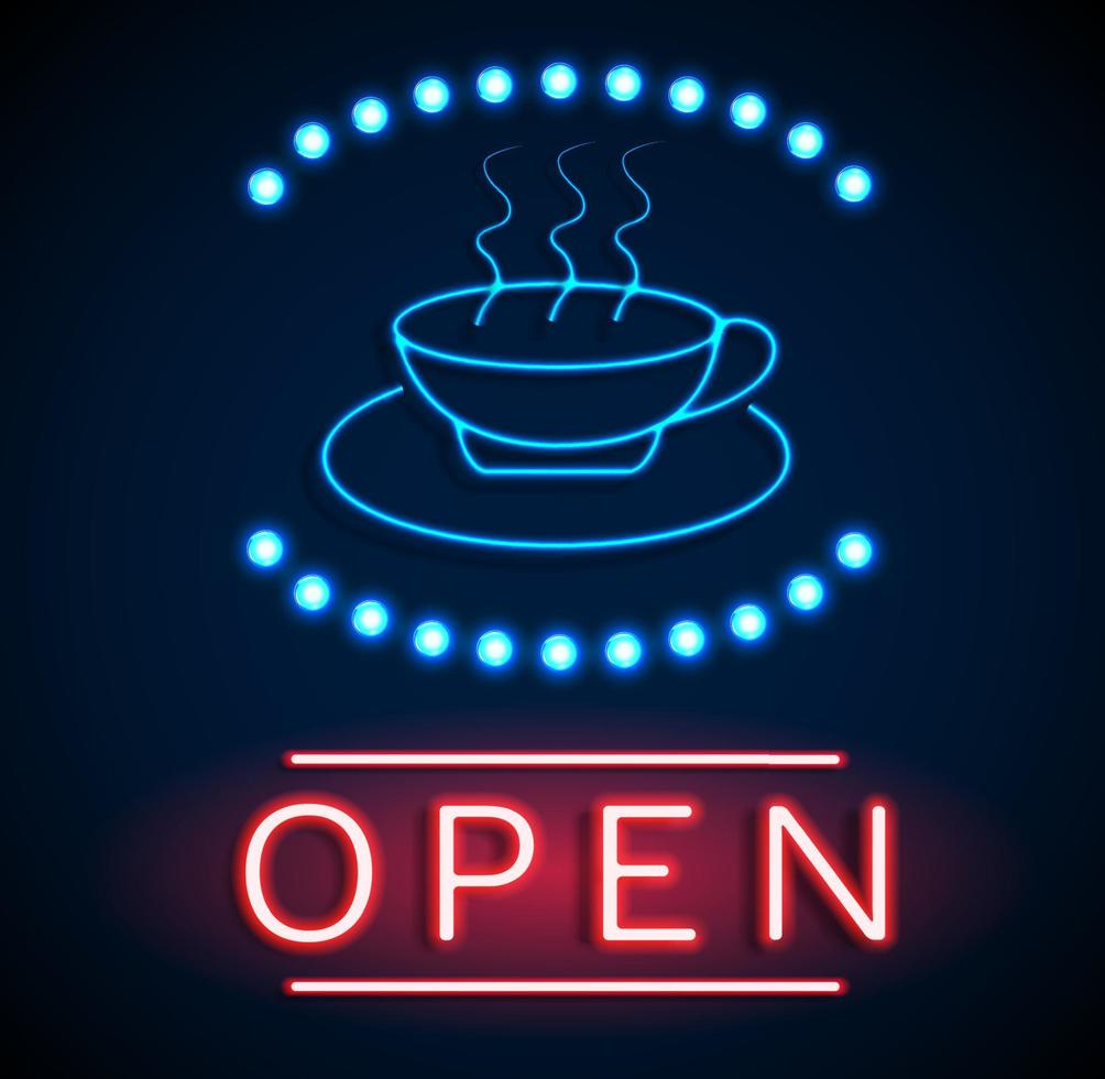 Glowing neon open signs.vector vector